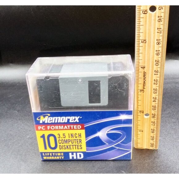 Memorex PC Formatted 3.5 Inch Computer Diskettes 10-Pack HD IBM 2SHD Vintage - Picture 2 of 16